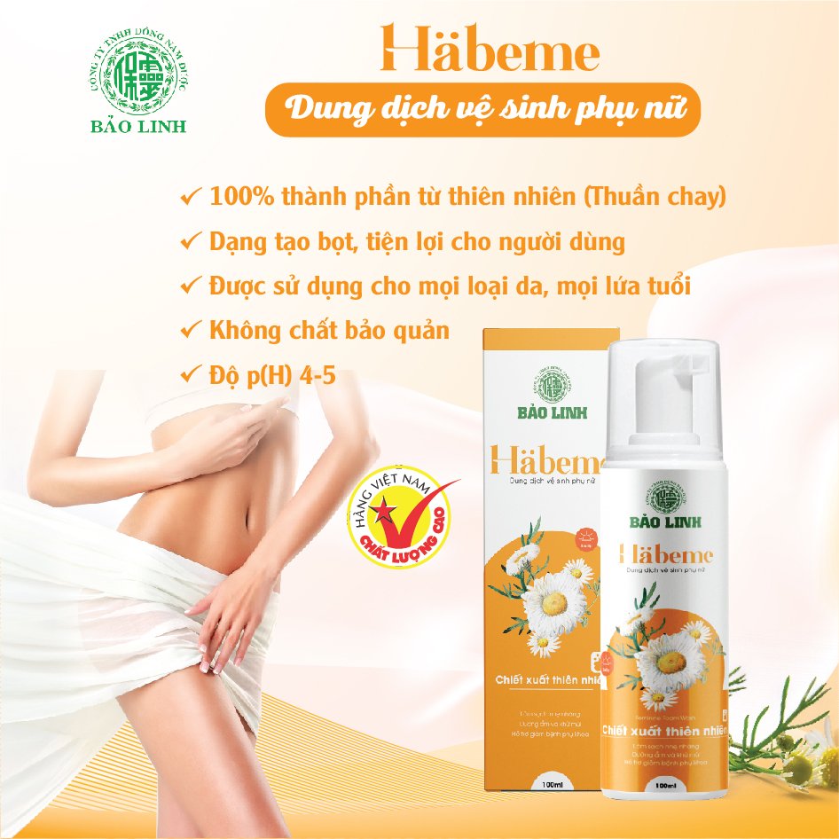 Dung dịch vệ sinh phụ nữ Habeme dạng tạo bọt - 100ml