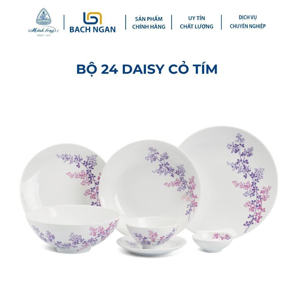 Bộ bàn ăn 24 sản phẩm Daisy Cỏ Tím - Gốm sứ cao cấp Minh Long I