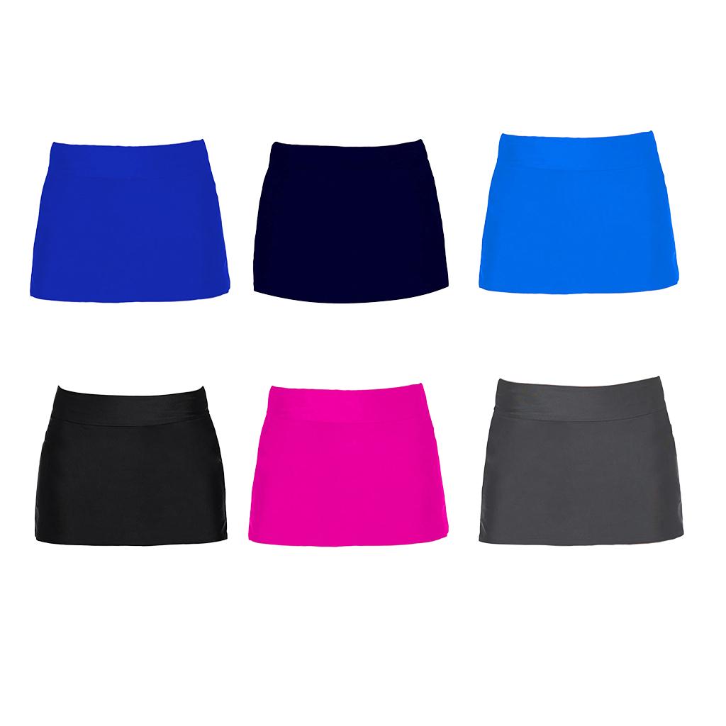Women's Solid Color Skirted Bikini Bottom Skort Swimsuit Bottom Beachwear Plus Size