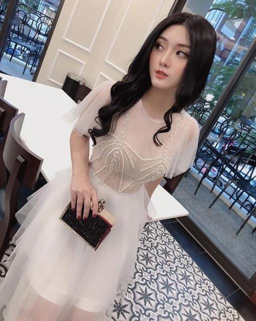 Đầm xoè phồng công chúa xếp tầng kết cườm SANG TRỌNG - Size S/M/L đến 58kgMM MM