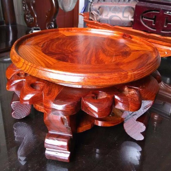 Đôn tròn-kỷ váy gỗ hương mặt 20 ca0 16 cm