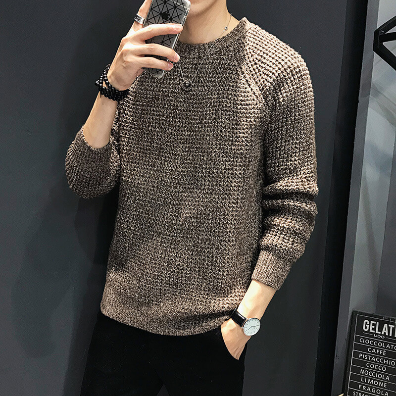 Áo len nam, cổ tròn, dáng bó, dày dặn, phong cách Hàn Quốc TA241