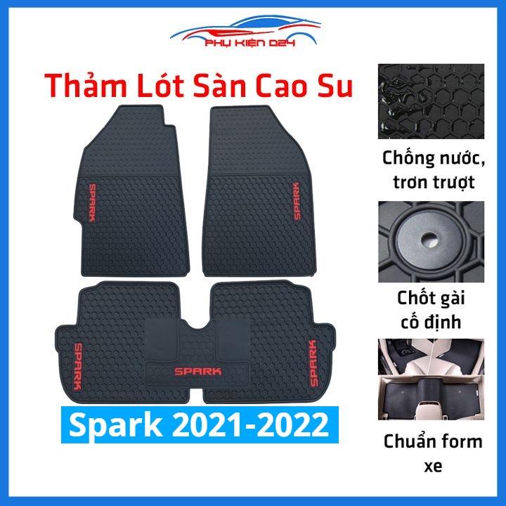 Thảm lót sàn ô tô cao su cho xe Chevrolet Spark 2021-2022 hàng chuẩn form xe trải sàn không mùi chống trơn trượt