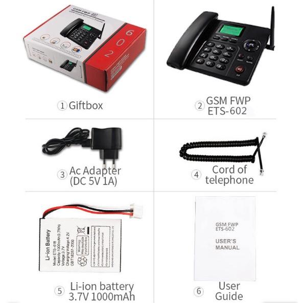 Điện Thoại Bàn Không Dây Lắp Sim Huawei ETS 602 Loại 2 Sim 2 Sóng, Ghi Âm Cuộc Gọi Tiếng Việt Cho Người Già Văn Phòng