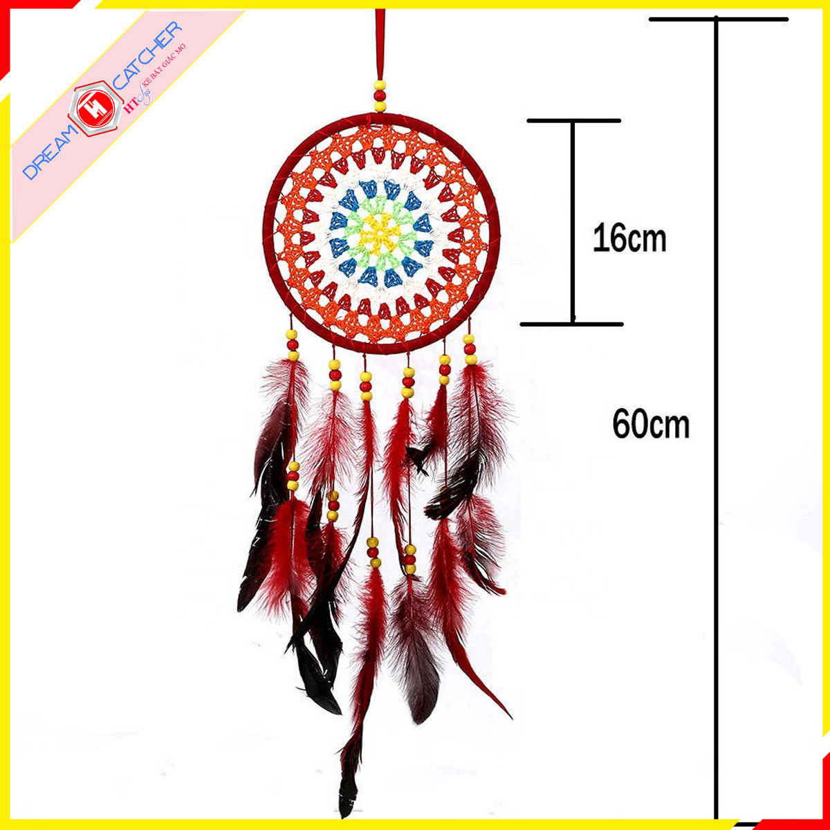 Lưới Giữ Giấc Mơ - HT SYS Dream Catcher - Vật Phẩm Trang Trí Phòng Ngủ, Phòng Khách - Đem đến những điều may mắn, tốt đẹp, giấc mơ ngọt ngào