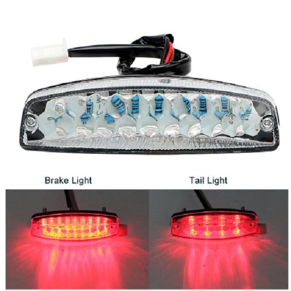 Universal Motorbike Cafe Racer Red LED Rear Tail Light Indicator Brake Lamp
