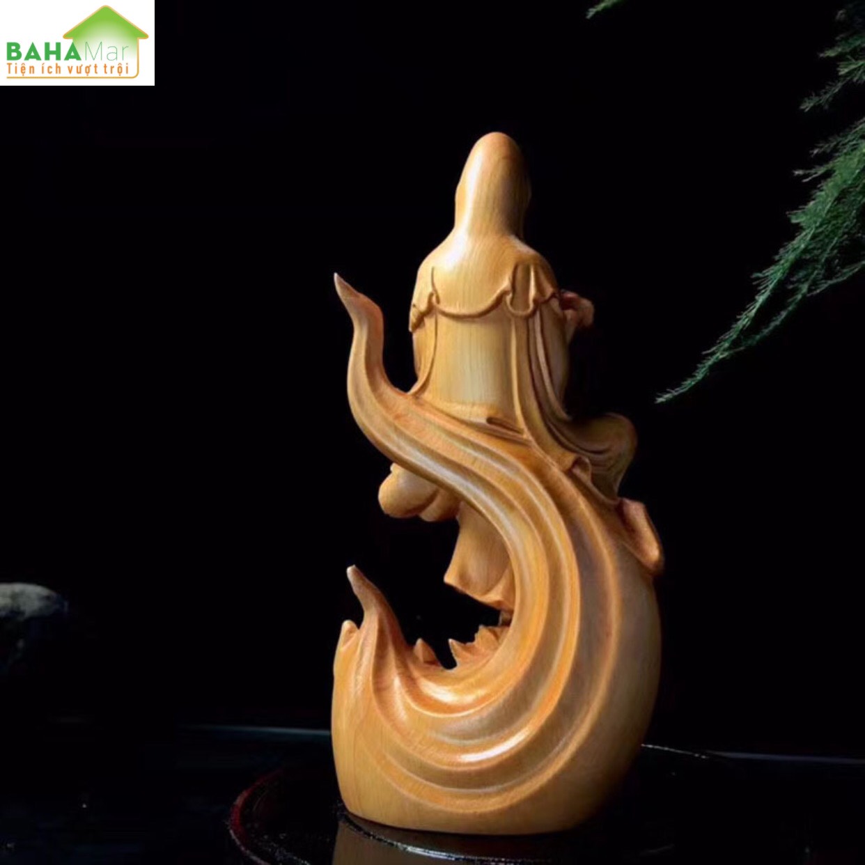 TƯỢNG ĐIÊU KHẮC GỖ - PHẬT BÀ QUAN ÂM "BAHAMAR" Chất liệu gỗ chắc chắn, chất lượng cao và bảo vệ môi trường, tay nghề tinh tế và chất lượng cao.