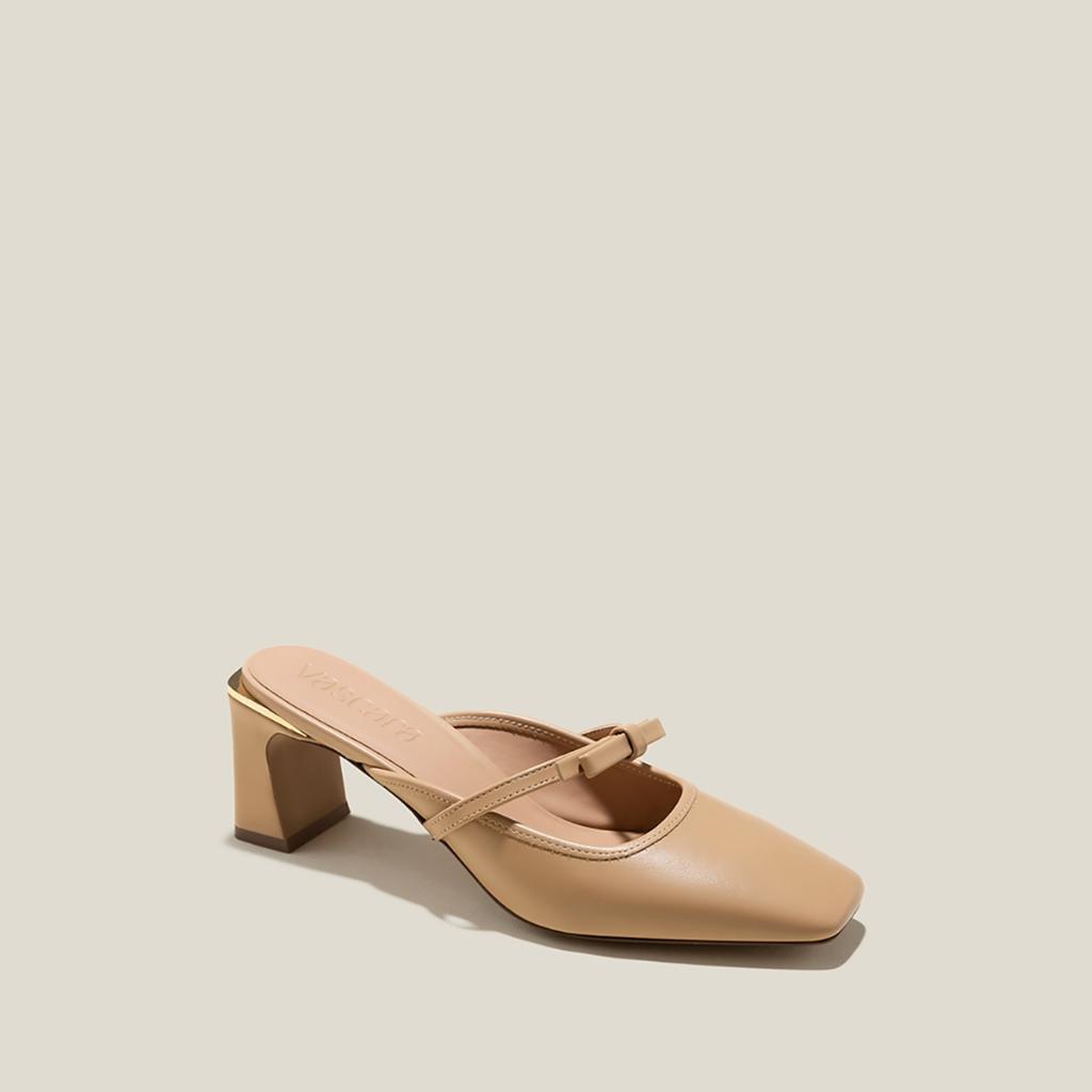 Vascara Guốc Mary Janes Mũi Vuông Nhấn Nơ - GNN 0201