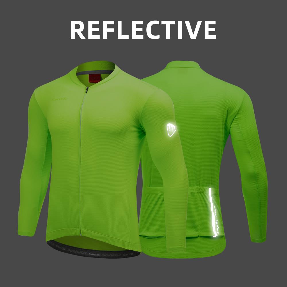 Santic Áo Đi Xe Đạp Nam Tay Dài MTB Đi Xe Đạp Áo Sơ Mi Thoáng Khí Phản Quang Nhẹ Quần Áo Thể Thao Xe Đạp Kích Thước Châu Á Color: K20M3178H Size: XXXL