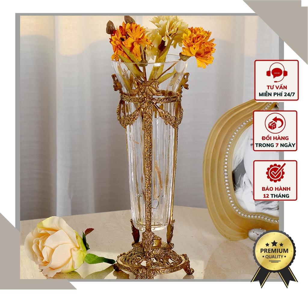 Bình hoa cổ pha lê Tiệp tân cổ điển đắt giá sang trọng CB32-BH2