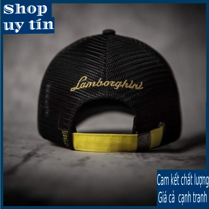 Freeship - MŨ NÓN KẾT LƯỠI TRAI LAMBORGHINI NGỰA ĐEN PHỐI LƯỚI  THỜI TRANG NAM NỮ CHẤT LƯỢNG CAO CẤP - KIEU CPK