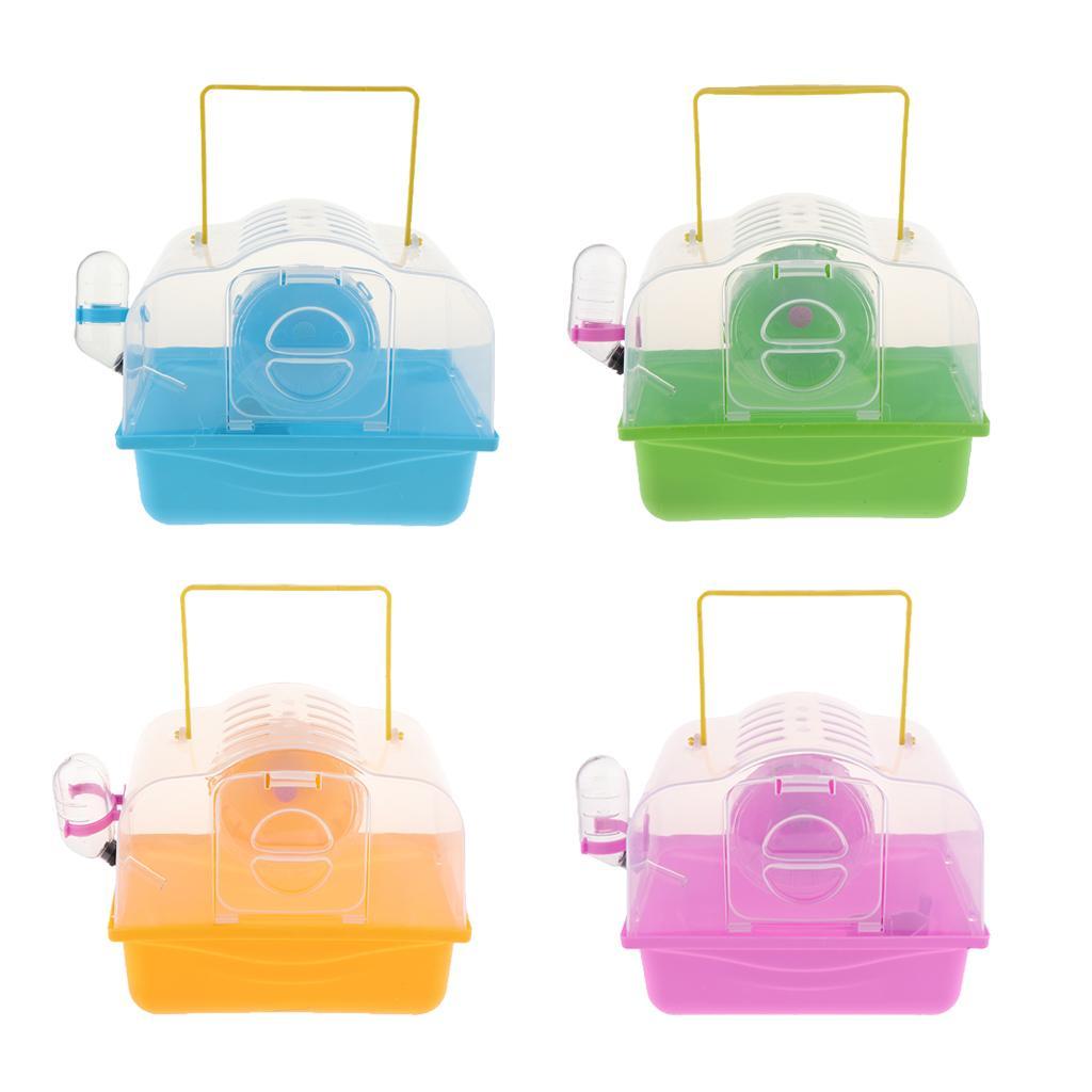 Portable Carrier Hamster Carry Case Cage with Water Bottle Outdoor
