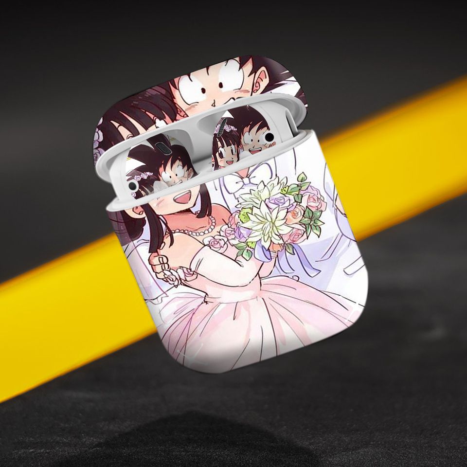 Miếng dán skin chống bẩn cho tai nghe AirPods in hình Songoku Dragon Ball - 7vnr028 (bản không dây 1 và 2)