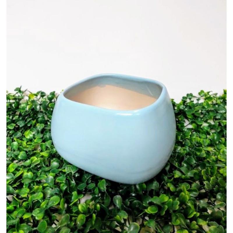 Chậu sứ ASA, chậu trồng cây gốm sứ Bát Tràng, men lạnh trơn, nhiều màu sắc phù hợp trồng cây để bàn