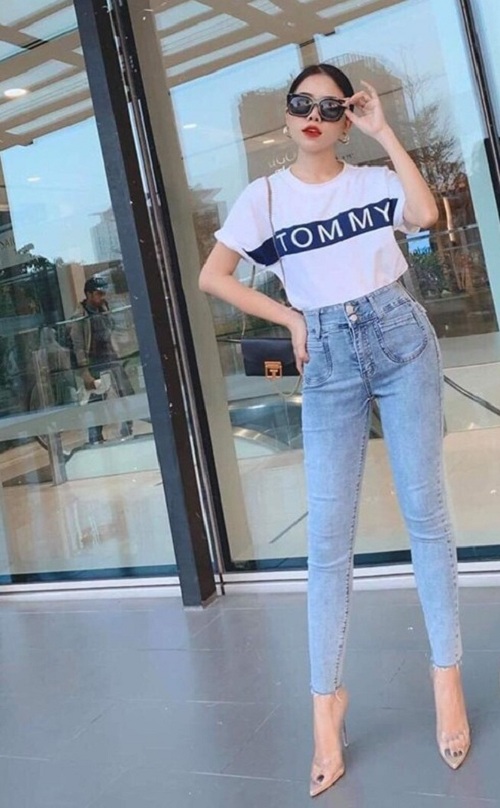 Quần Jeans Nữ Lưng Cao Phối Túi Trước Thời Trang JN019