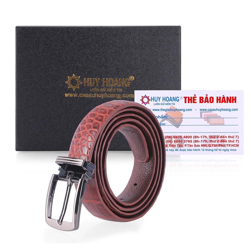 Dây thắt lưng nữ da cá sấu nguyên con bụng 2,5P màu đen, nâu đỏ, vàng, nâu đất HT5214-15-16-17