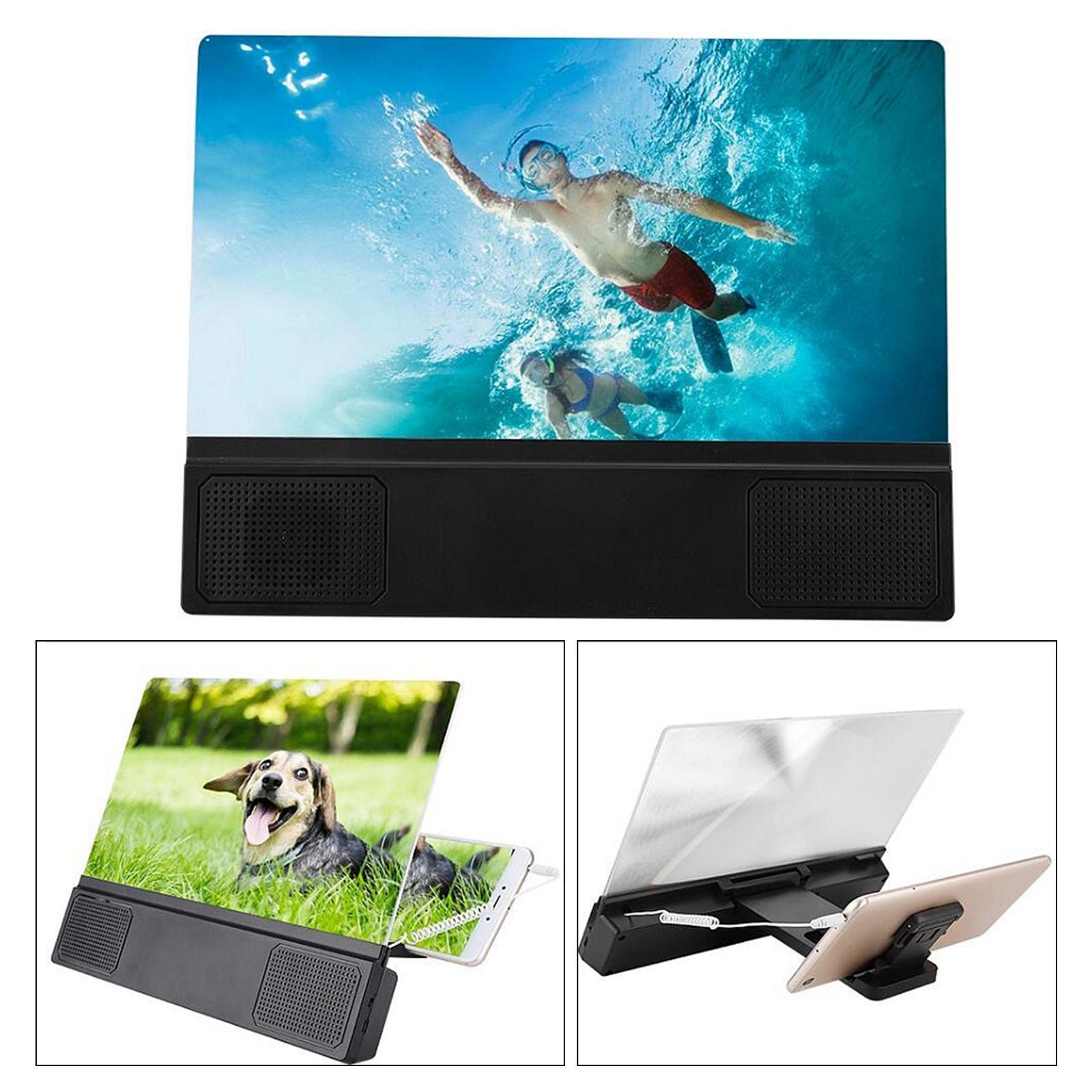 12 inch Mobile Phone Curved Screen Magnifier 3D HD Video Amplifier for Video