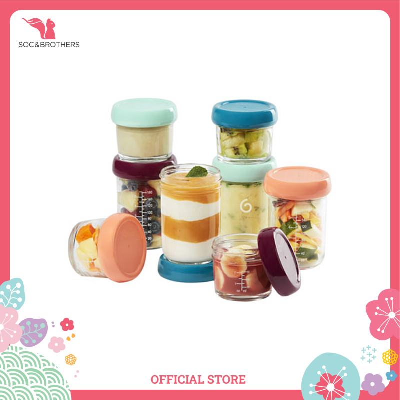 Bộ 8 hộp đựng thực phẩm bằng thủy tinh BABYMOOV (100ml, 220ml)