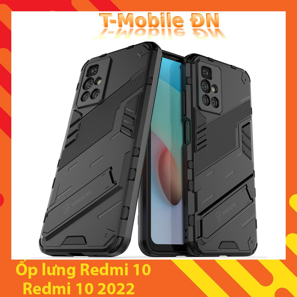 Ốp lưng cho Xiaomi Redmi 10, Ốp chống sốc Iron Man PUNK cao cấp kèm giá đỡ cho Redmi 10 2022