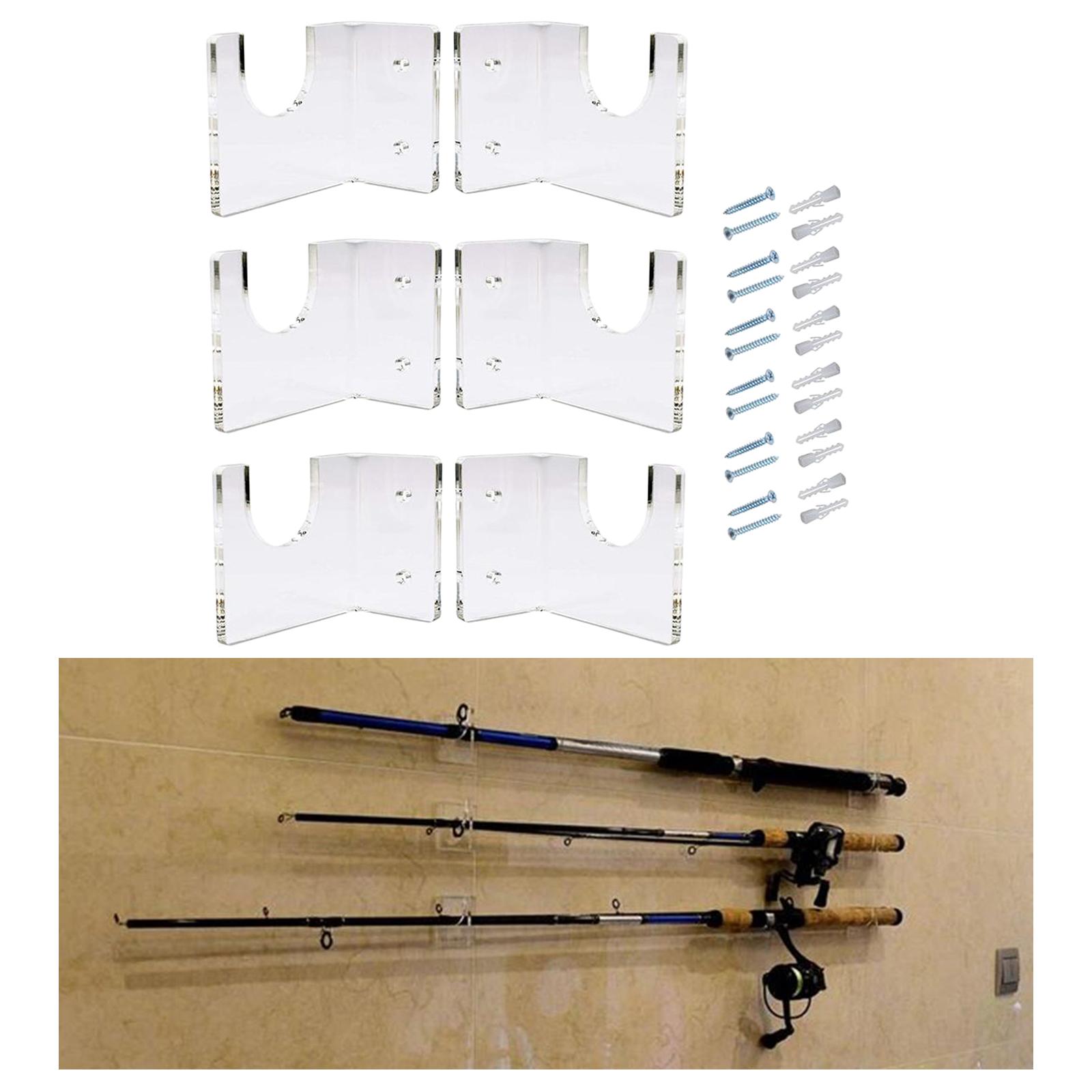 Fishing Rod Holder Wall Bracket Ceiling Rack Clear for Garage Cabin Basement