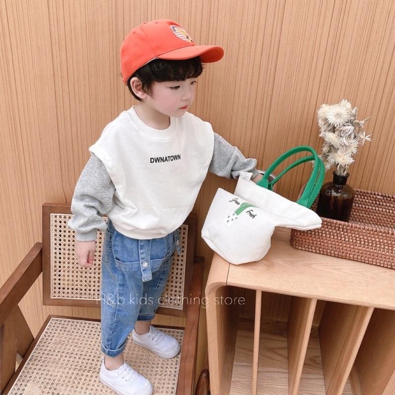 Set gấu + quần hip hop cho bé trai 8-17kg