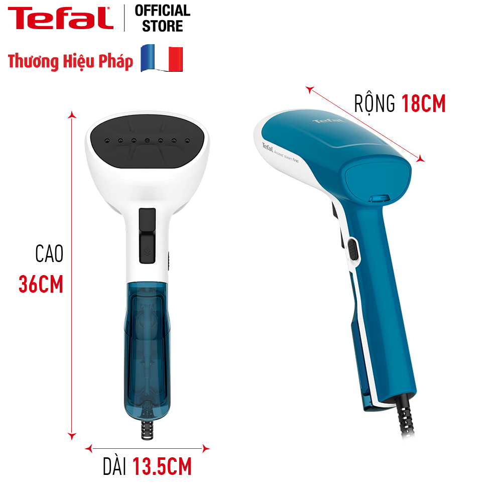 Bàn ủi cầm tay Tefal DT6130E0 - Công suất 1300W - Phun hơi 20g/phút - Chức năng chống cặn - Hàng chính hãng