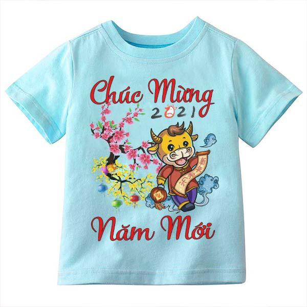 Áo thun Chúc Mừng Năm Mới Tân Sửu 2021 siêu cute | Áo bé trai, bé gái Tết 2021