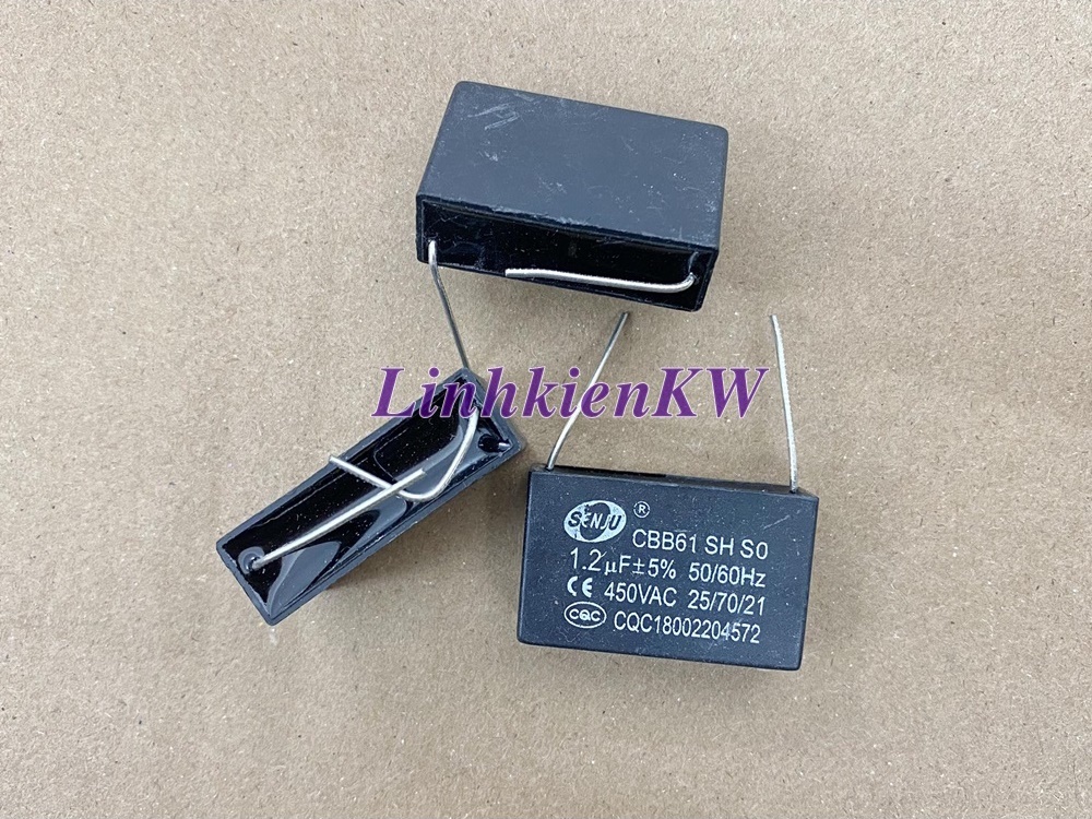 2 cái Tụ Quạt Điều Hòa 1.2uf 450v Chân Kim Mới, Chính gốc 100%