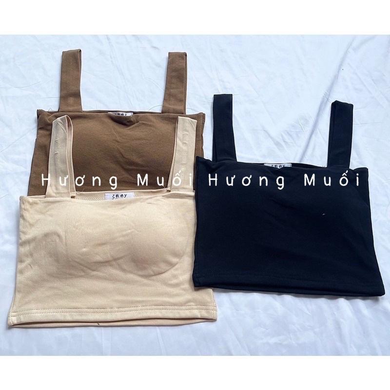 Áo 2 dây bản to có mút ngực 2 dây croptop