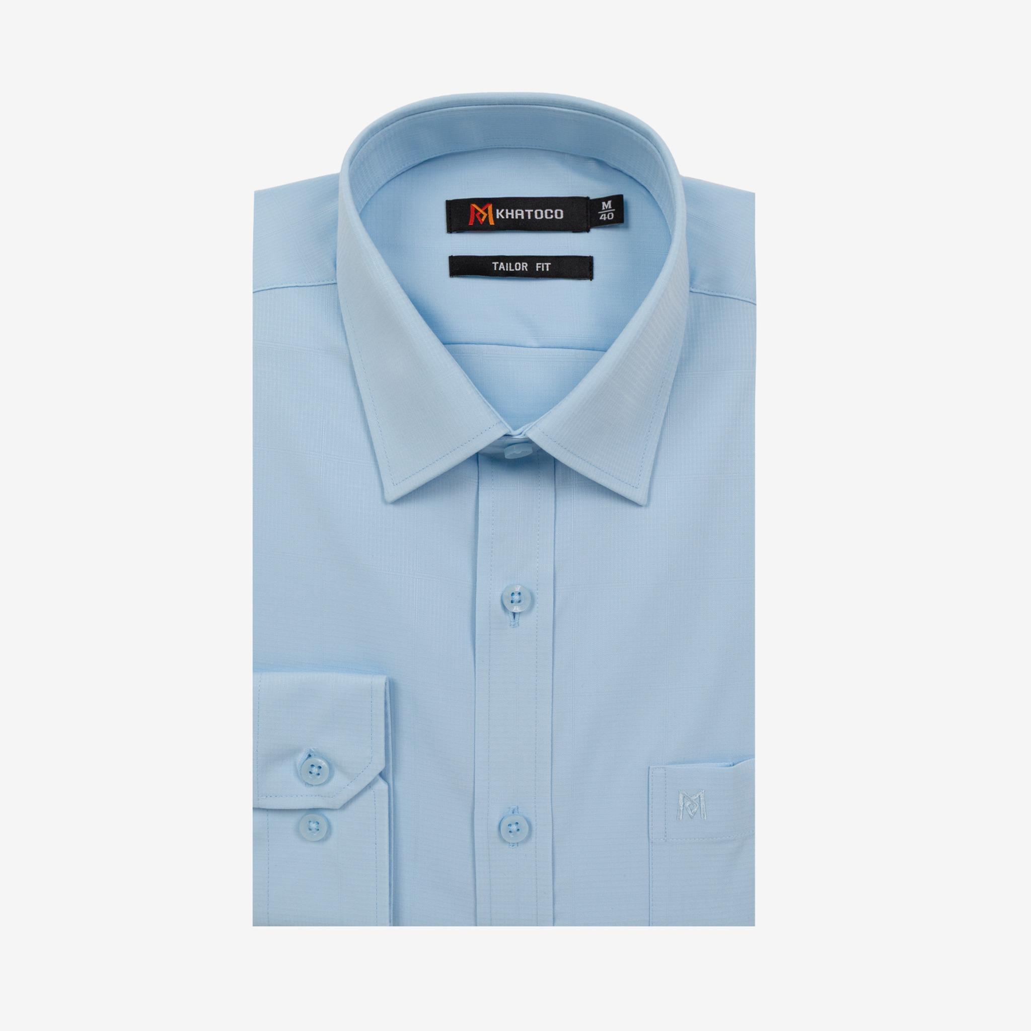 Áo sơ mi nam KHATOCO Tailor Fit dài tay A1MD538T1-CNCR739-2703-D