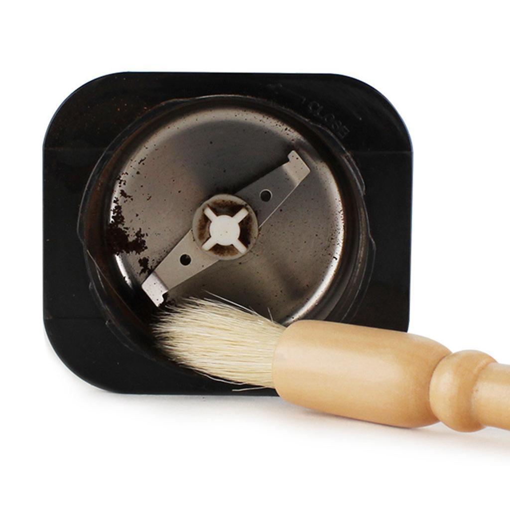 Espresso Coffee Grinder Cleaning Brush/Smooth Wooden Handle/Natural Bristles