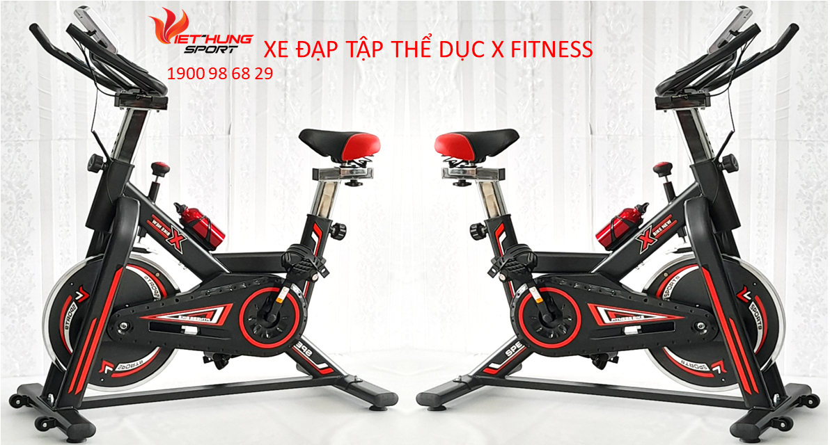 Xe Đạp Tập Thể Dục FitNess - Bánh Đà Đúc Nguyên Khối. Có Đo Nhịp Tim