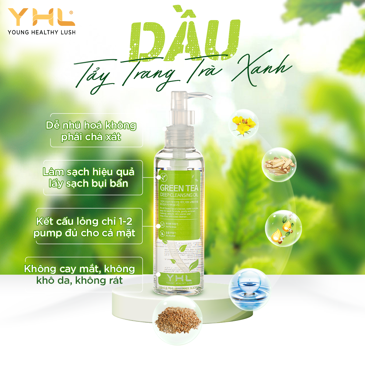 Dầu Tẩy Trang Trà Xanh YHL