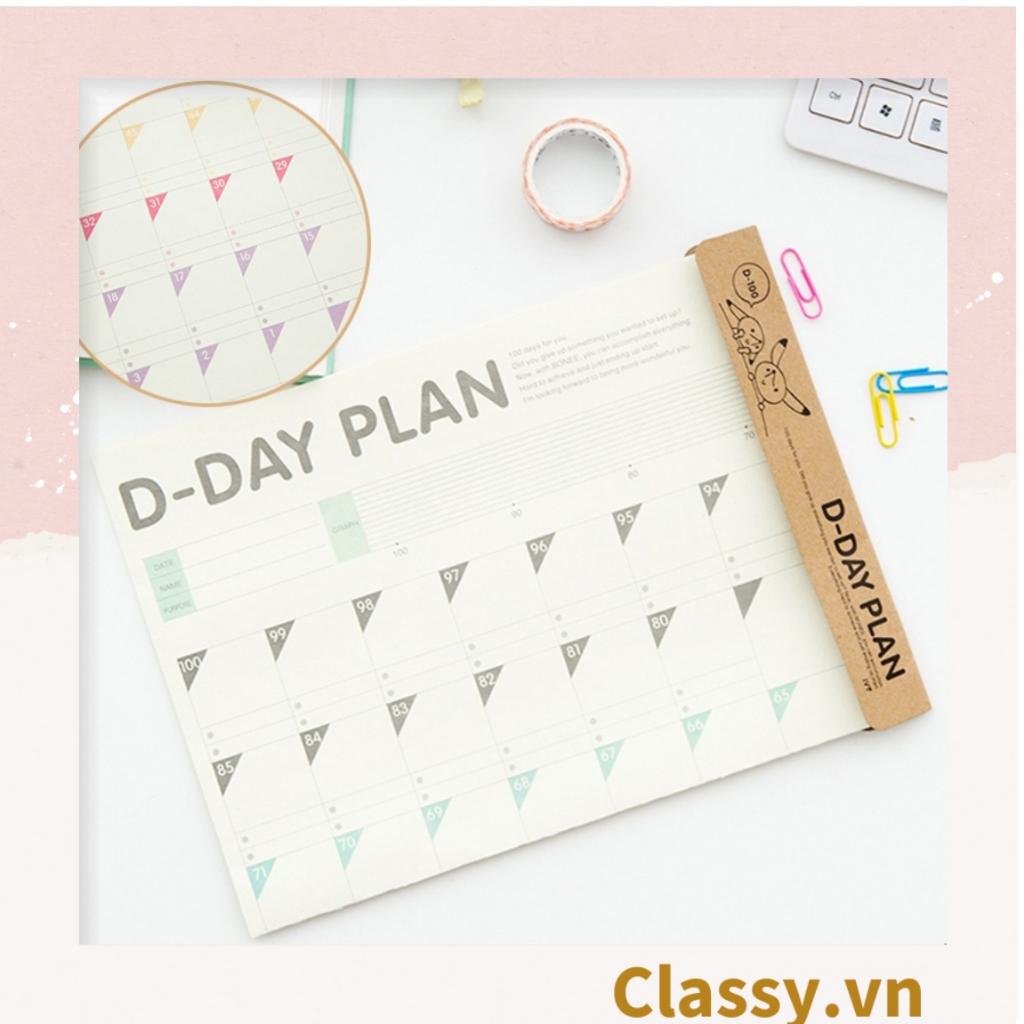 DAILY PLANNNER  Classy lên kế hoạch trong tuần, hàng ngày lên lịch trình, ghi chú ngày lễ quan trọng PK1327