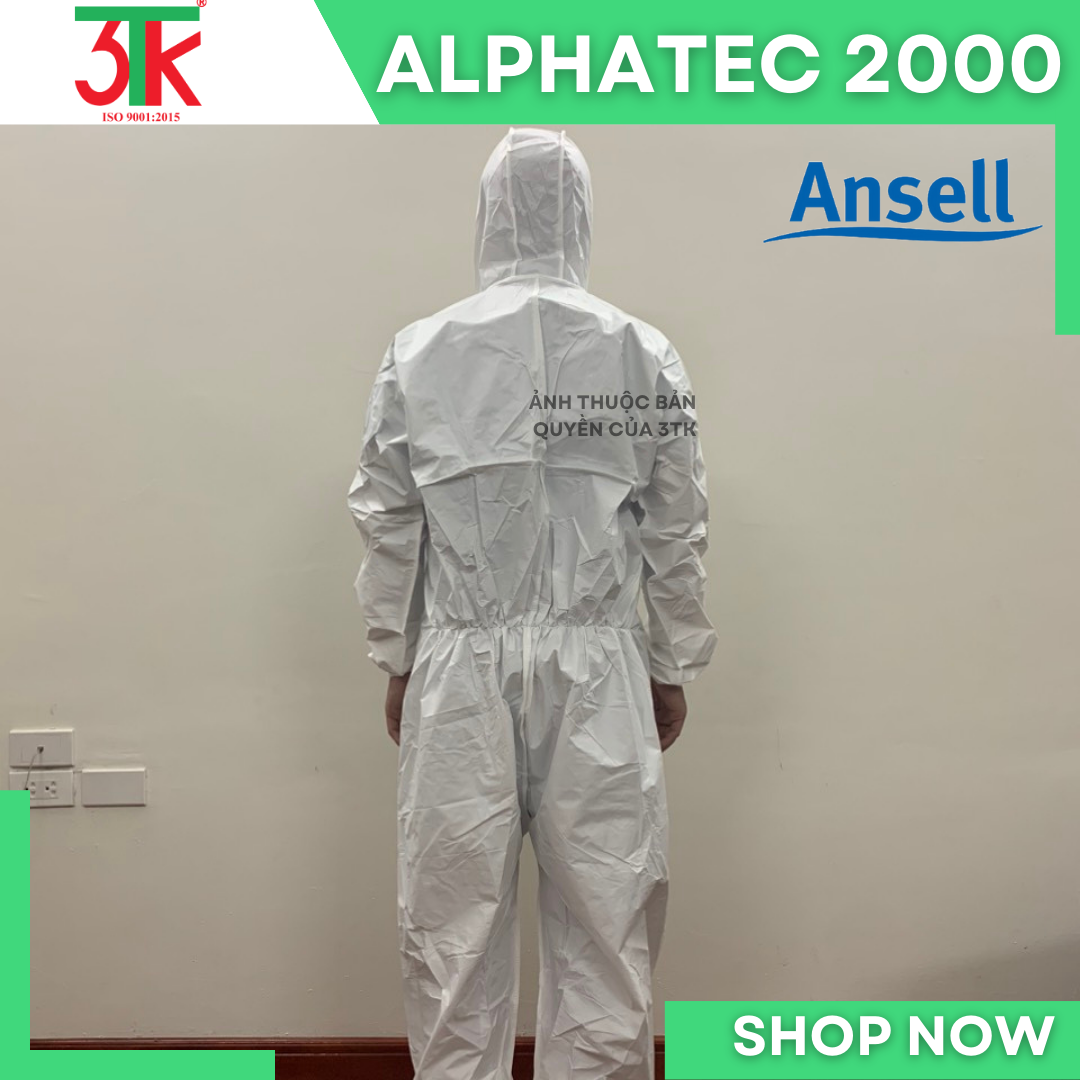 Bộ quần áo bảo hộ  Ansell ALPHATEC 2000 chống hóa chất, quần áo y tế, quần áo phun thuốc trừ sâu