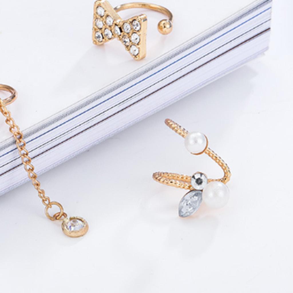 3 Pcs Rhinestone Stud Earrings, Alloy Earrings, Dangle Earrings, Jewelry