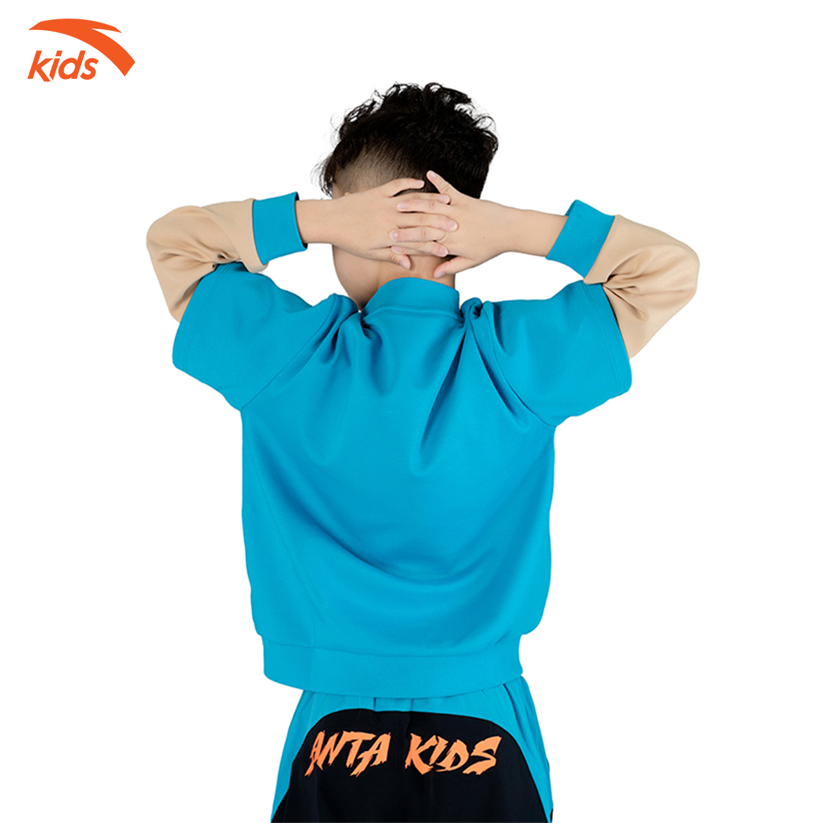 Áo nỉ thời trang bé trai Anta Kids cổ cao khóa zip, chất nỉ da cá 352239741-2