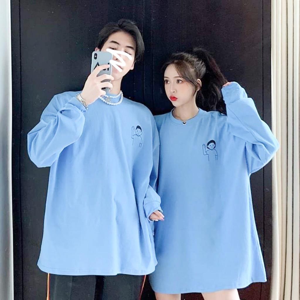 Áo Thun Tay Dài Có Bo Tay Unisex Couple Giơ Tay ( HÀNG ĐẸP KÈM ẢNH THẬT )