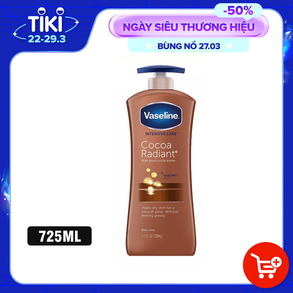 Sữa Dưỡng Thể Vaseline Total Moisture Cocoa Radiant 725ml mẫu mới