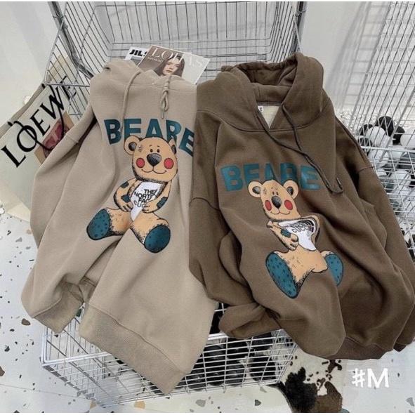 Hoodie nam nữ in hình gấu BEABE Có Mũ Chất Nỉ Cao Cấp mềm mịn dày dặn TP939
