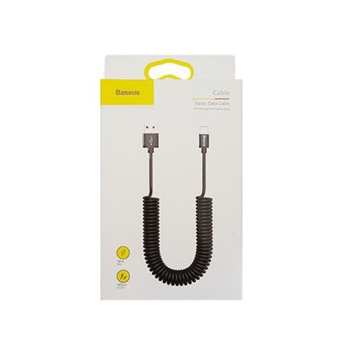 Cáp sạc nhanh 1.8A Baseus Elastic chân Lightning dây xoắn lò xo siêu bền cho iPhone/iPad dài 160cm - Hàng chính hãng