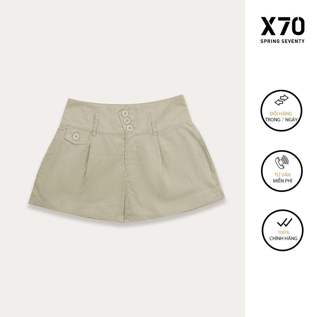 Quần Short Nữ Linen Trơn Thiết Kế Thời Trang X70 - 04620002