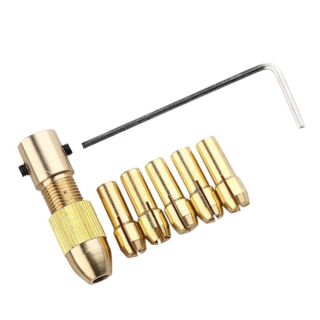 2X 7Pieces Small Electric Drill Bit Collet Mini Twist Drill Tool Chuck Set