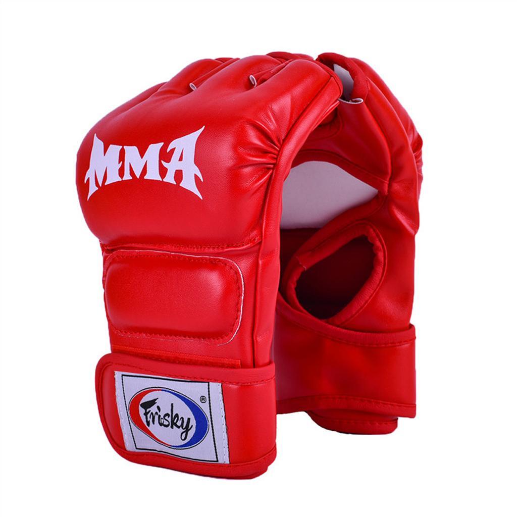 Boxing Training Gloves Taekwondo MMA Punching Martial Half Finger Mitts Black