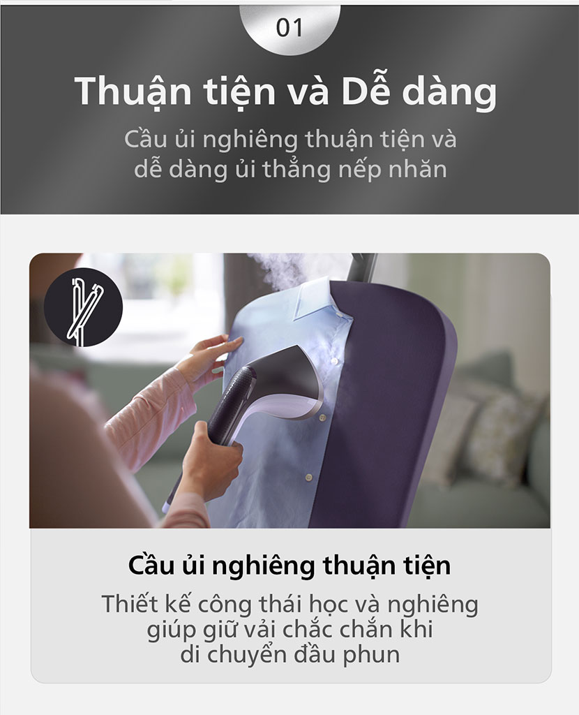 Bàn Ủi Hơi Nước Đứng Philips STE3160/30 - Hàng Chính Hãng