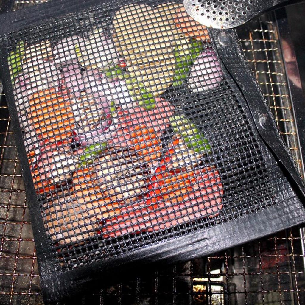 BBQ Grill Mesh Bag Bake Grilling Grids Mats Barbecue Picnic Tool L