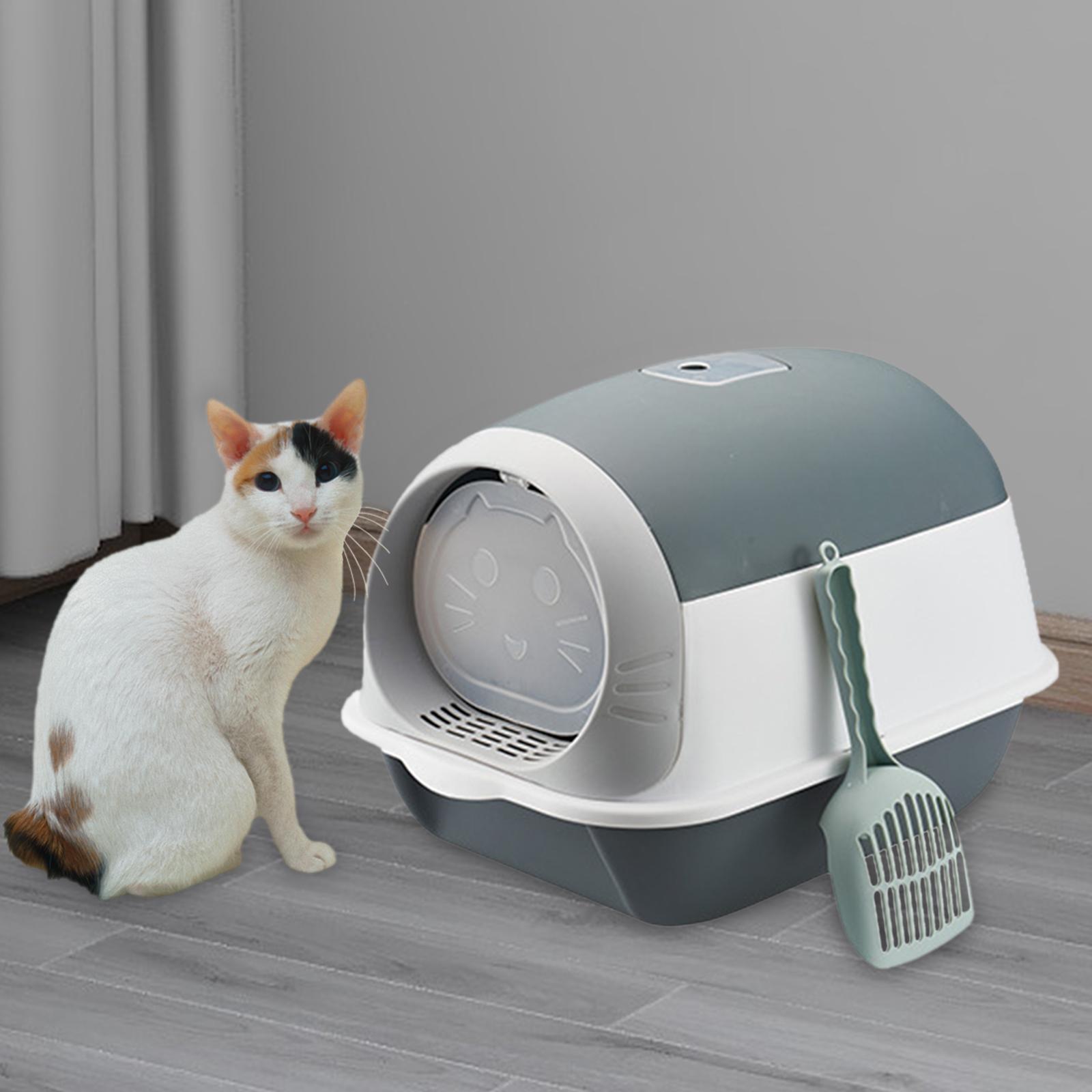 Fully Enclosed Cat Toilet for Indoor Cats Hooded Cat Litter Box Kitten Potty Bedpan Kitty Litter Pan Removable Pet Litter Box Pet Litter Tray