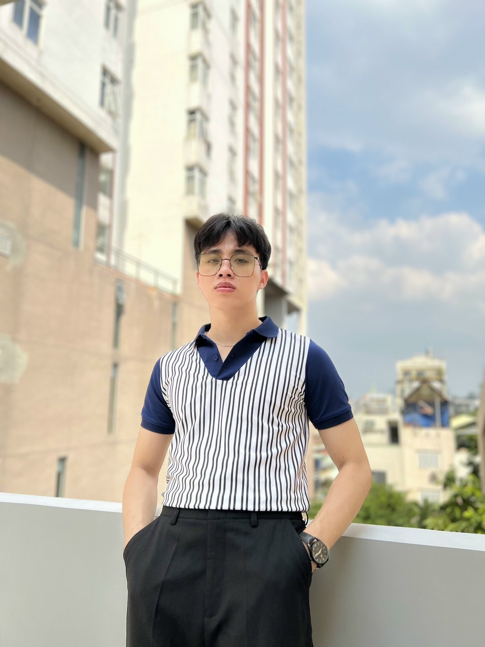Áo trụ Polo co giãn có cổ