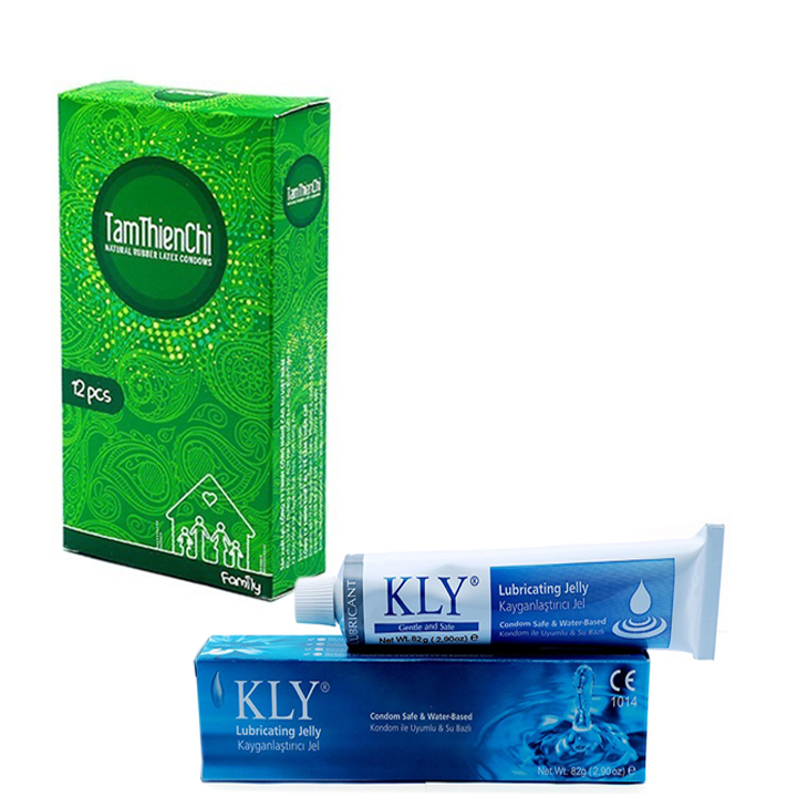 Bao cao su Tâm Thiện Chí Family mỏng trơn và 1 tuýp gel KLY 42gr