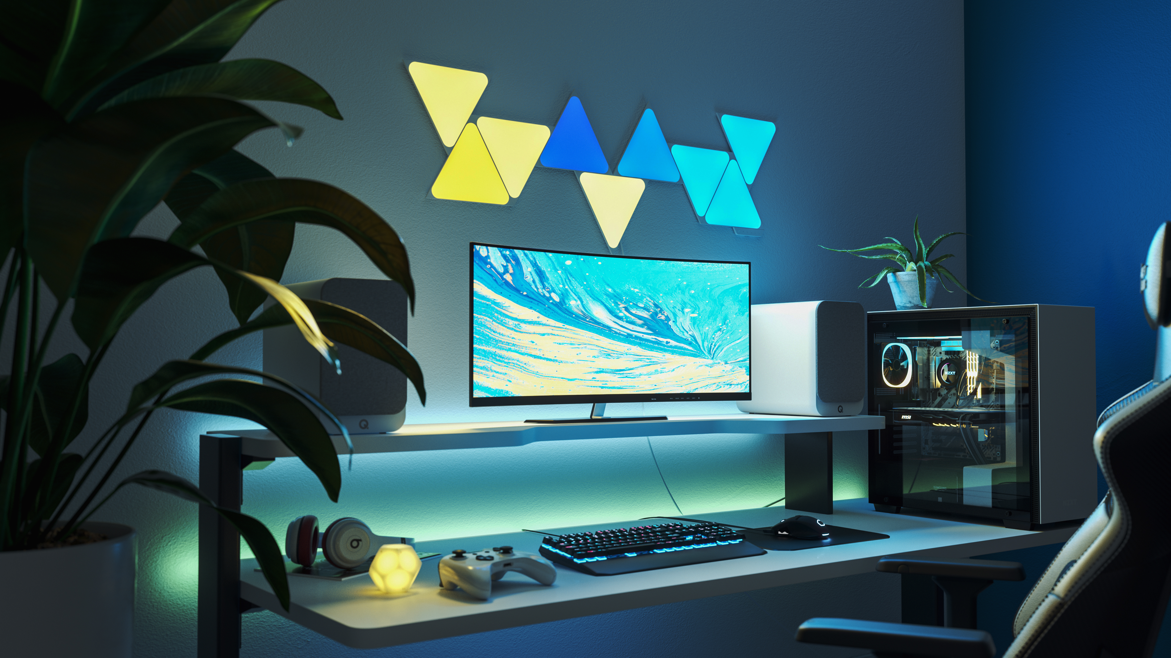 Đèn LED RGB lắp ghép thông minh Nanoleaf Shapes Tam Giác - Triangle 9 ô đèn